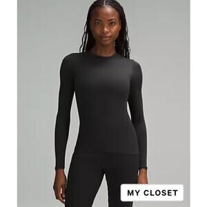 Lululemon Wundermost Nulu Crewneck Long Sleeve Shirt XS Black